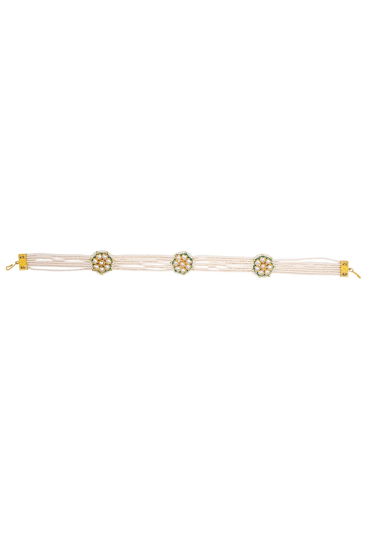 Gold Finish Imitation Kundan Mathapatti 