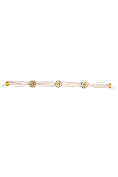 Gold Finish Imitation Kundan Mathapatti 