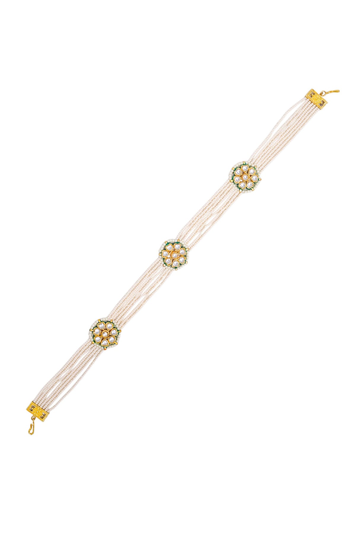 Gold Finish Imitation Kundan Mathapatti 