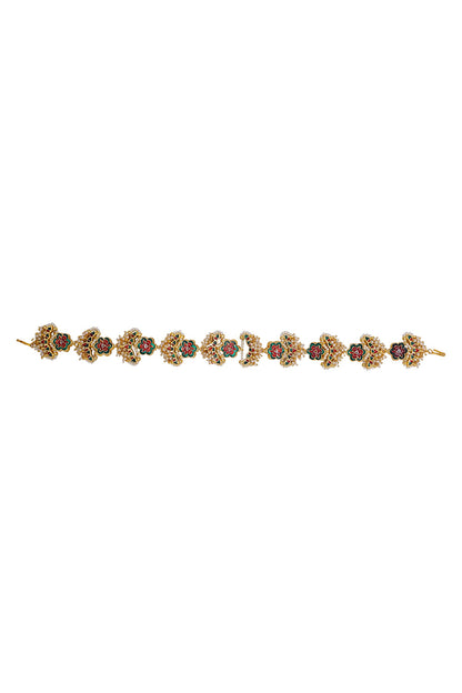 Gold Finish Imitation Kundan Mathapatti 