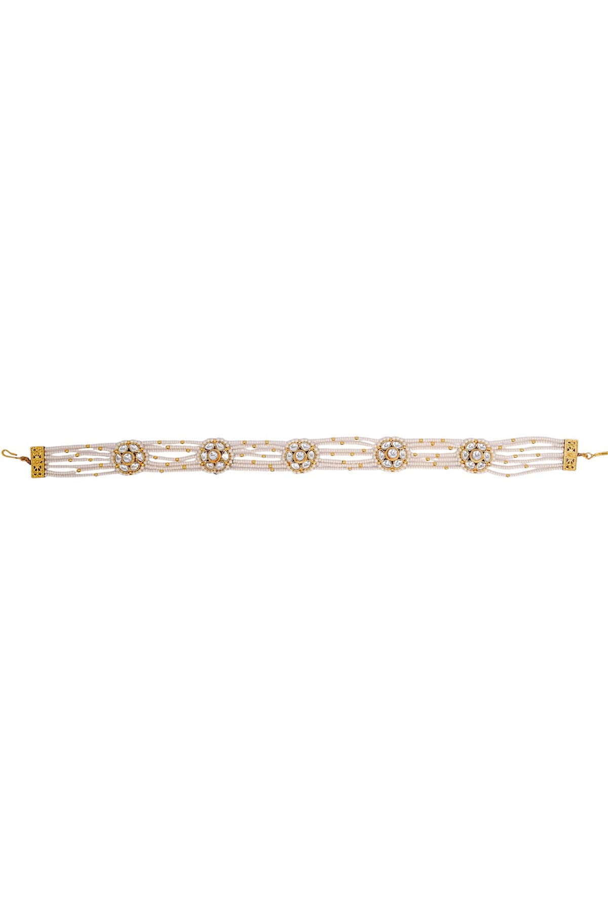 Gold Finish Imitation Kundan Mathapatti 