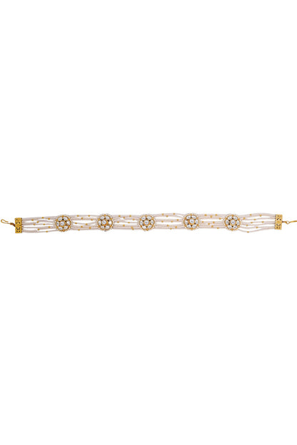 Gold Finish Imitation Kundan Mathapatti 