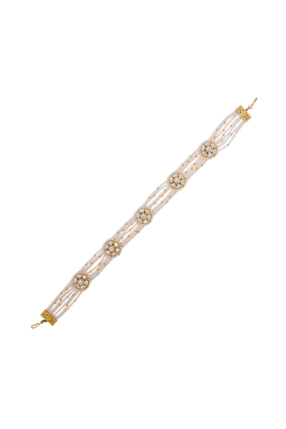 Gold Finish Imitation Kundan Mathapatti 