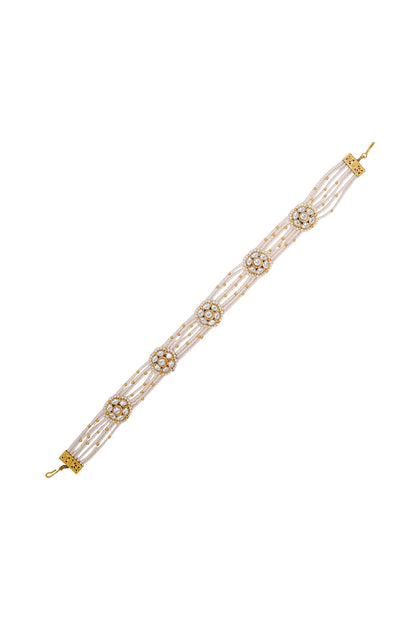 Gold Finish Imitation Kundan Mathapatti 