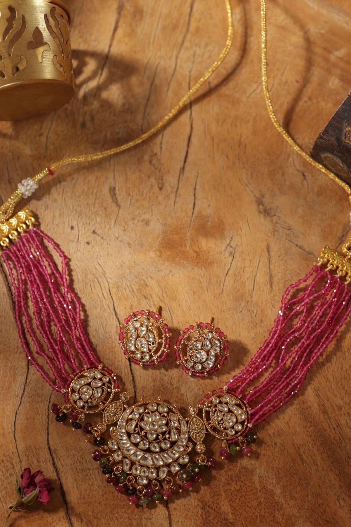 Multicolored Kundan Necklace Set 
