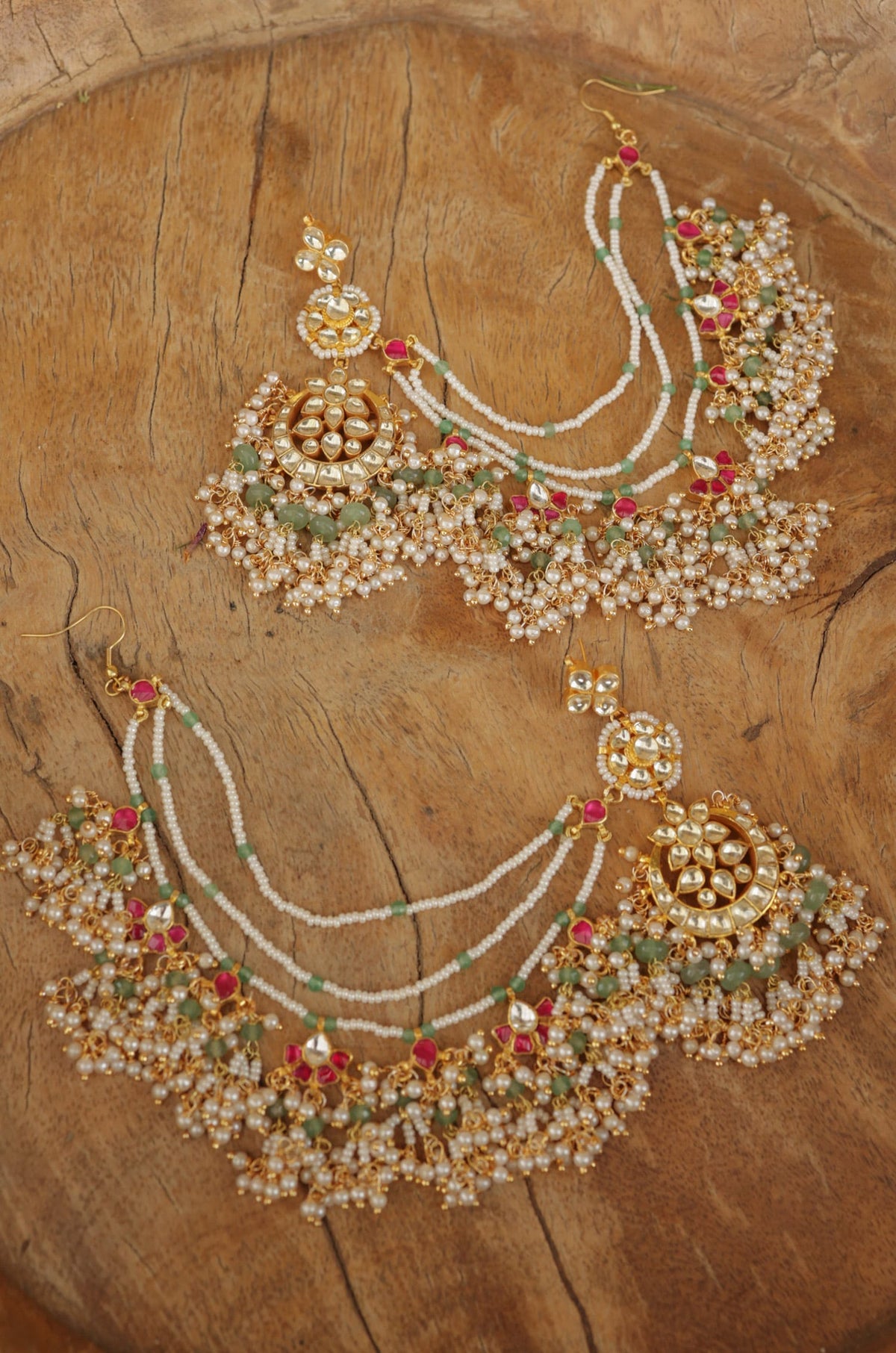Mint Kundan Earrings 