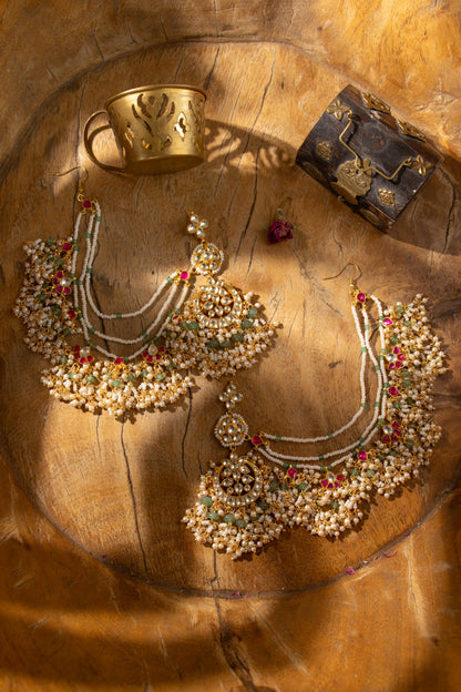 Mint Kundan Earrings 