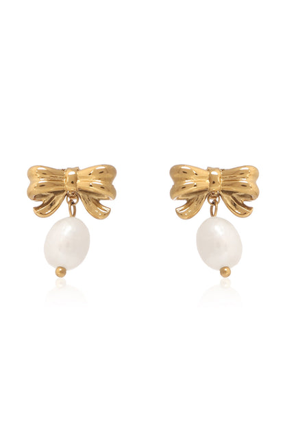 Bow Charm Dang Earrings 