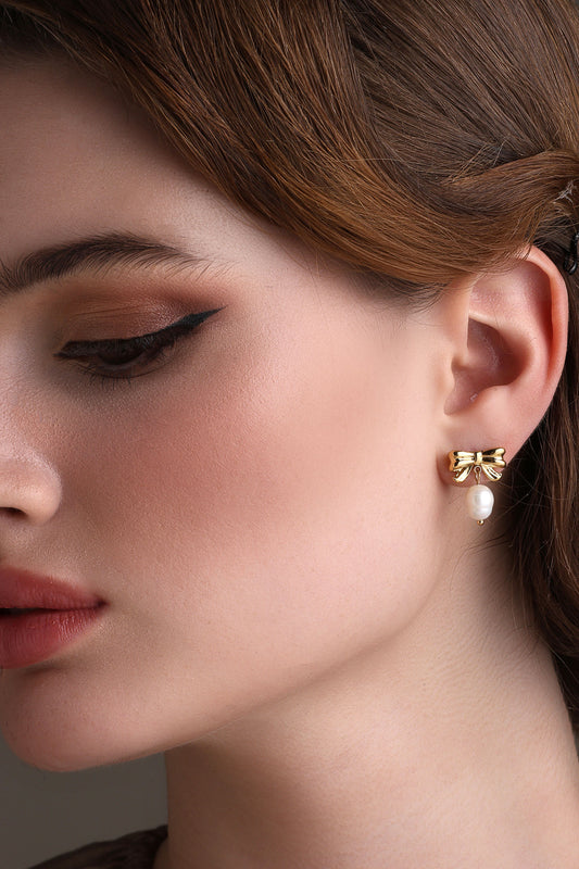 Bow Charm Dang Earrings 
