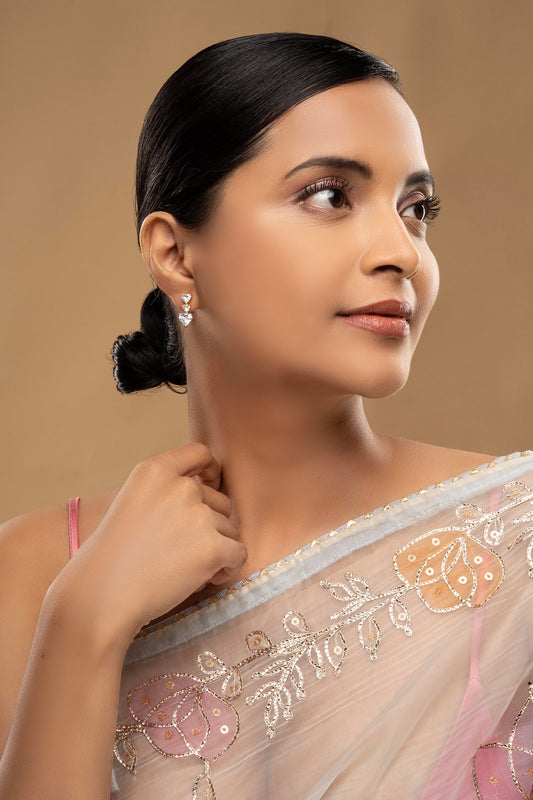 925 Silver Love Traingle Earrings 