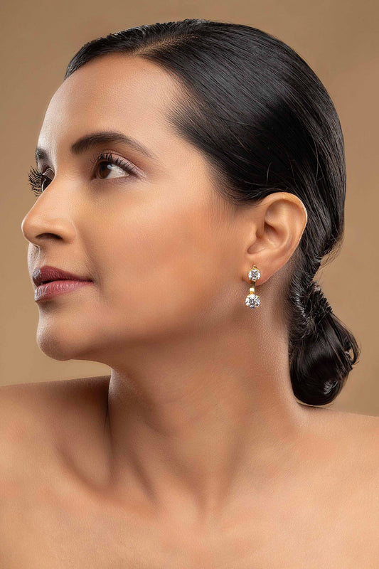 925 Silver Detachable Solitaire Earrings 