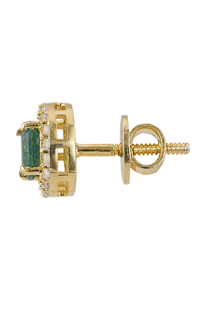 925 Silver Emerald Studs 