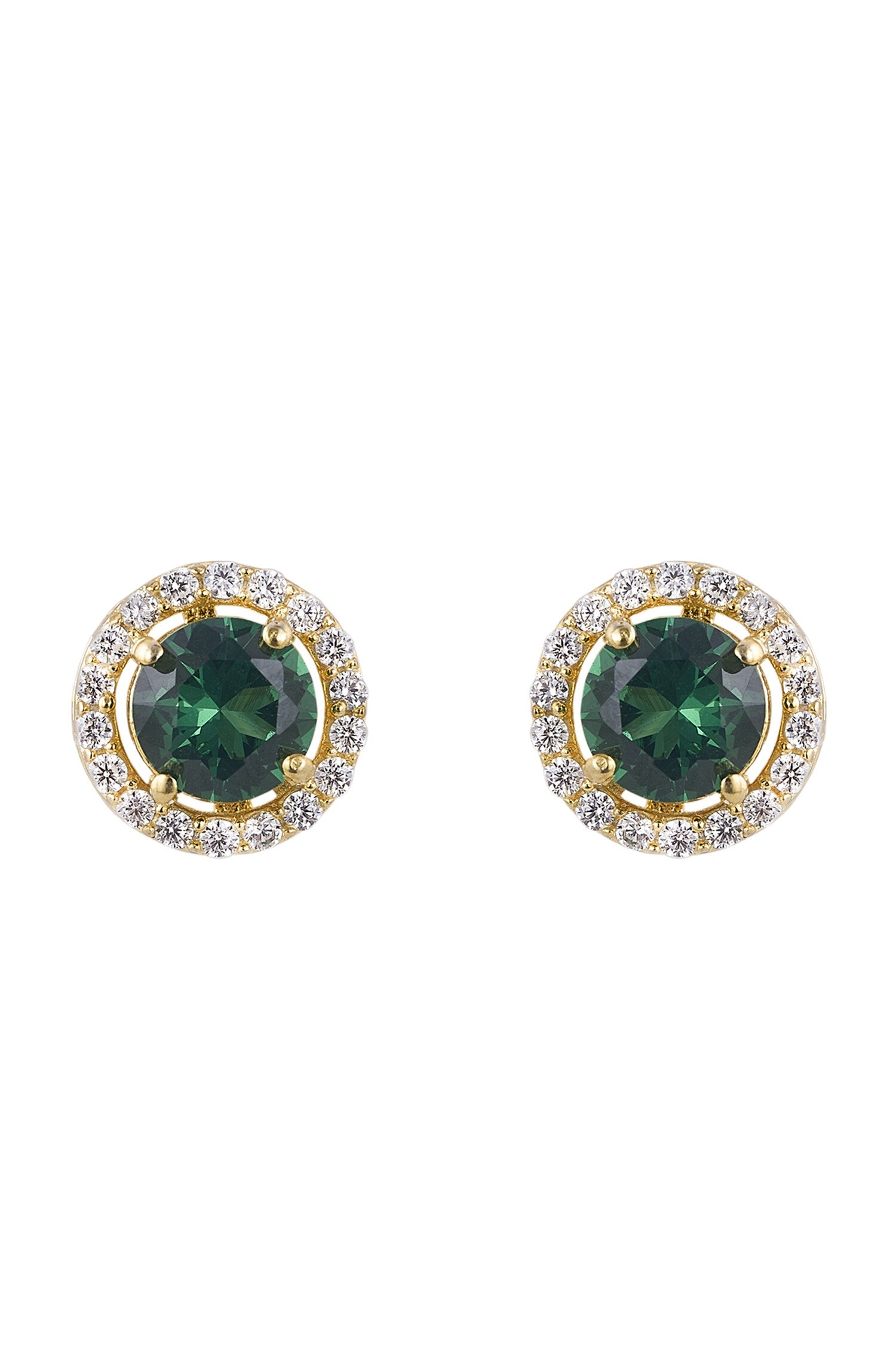 925 Silver Emerald Studs 