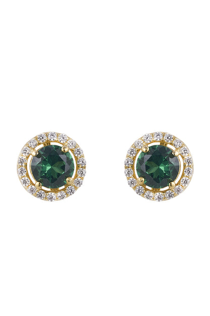 925 Silver Emerald Studs 