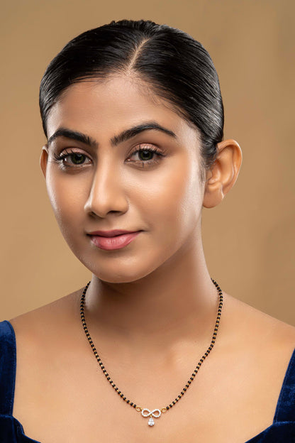 925 Silver Infinity Drop Mangalsutra 