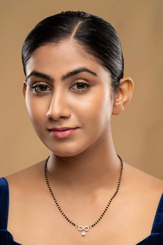925 Silver Infinity Drop Mangalsutra 