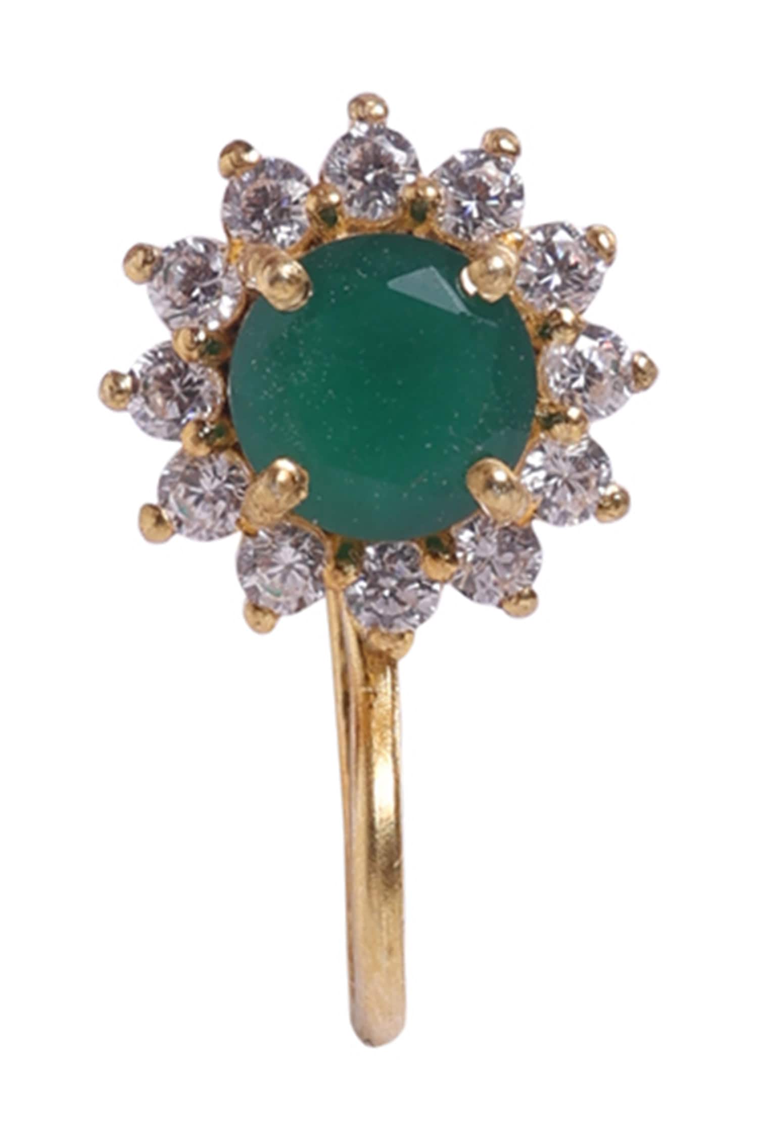 925 Silver Green Nosepin 