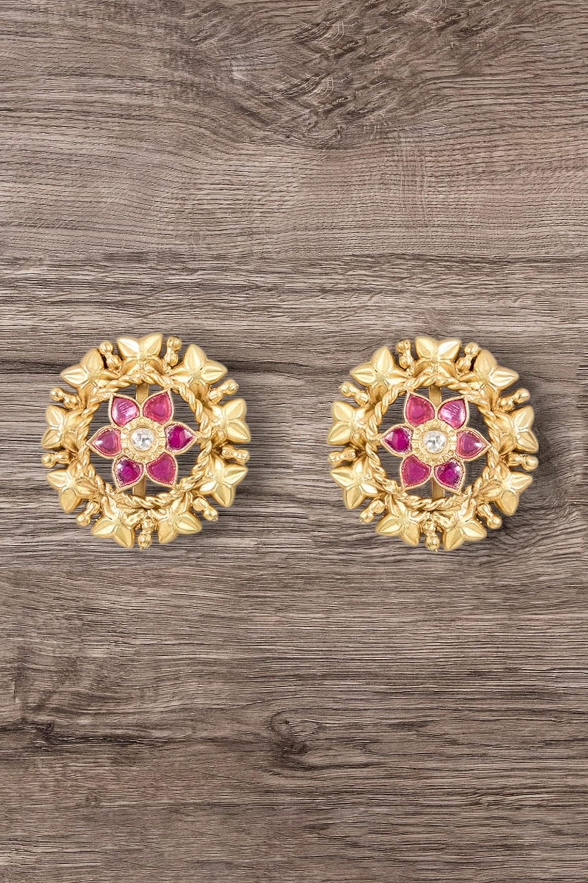 Floral Moissanite Stud Earrings 