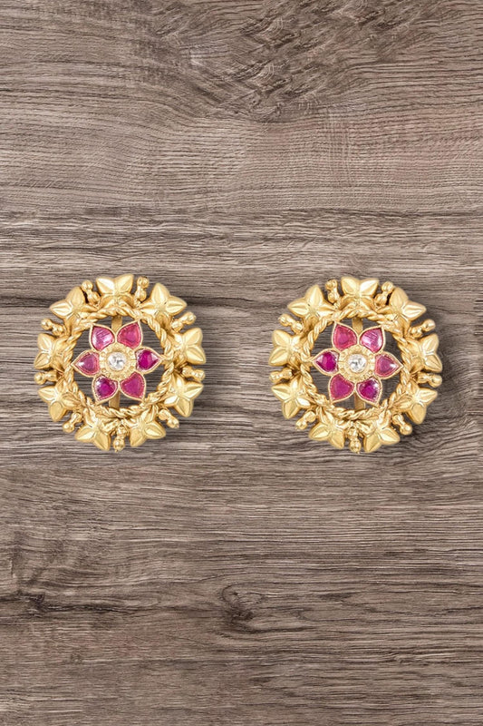 Floral Moissanite Stud Earrings 