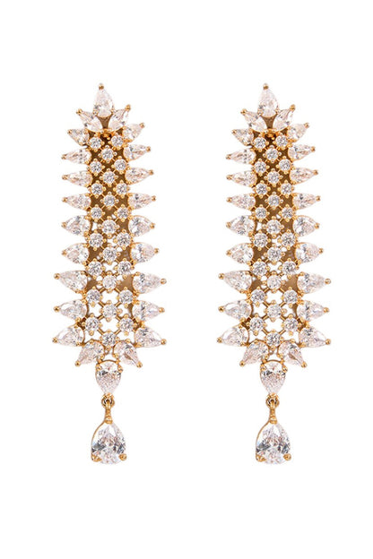 Gold Crystal Drop Earrings 