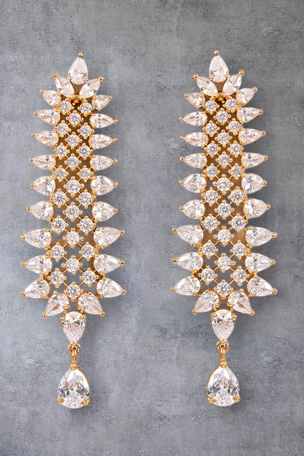 Gold Crystal Drop Earrings 