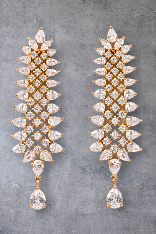 Gold Crystal Drop Earrings 