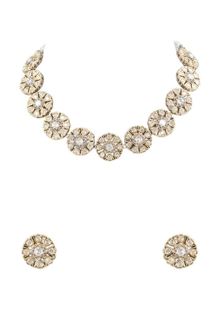 Diamond-Cut Crystal Statement Necklace Set 