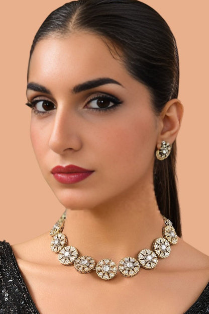 Diamond-Cut Crystal Statement Necklace Set 