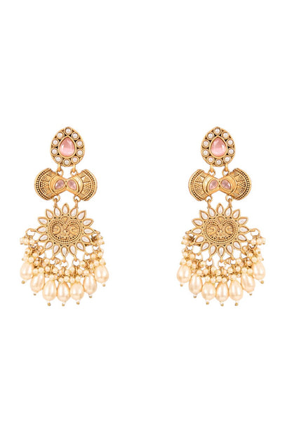Gold-Plated Floral Design Earrings 