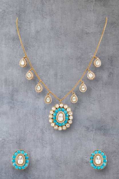 Turquoise Stone Necklace Set 