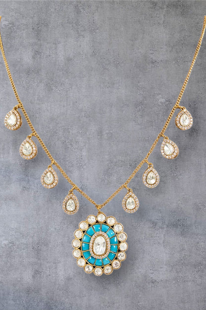 Turquoise Stone Necklace Set 
