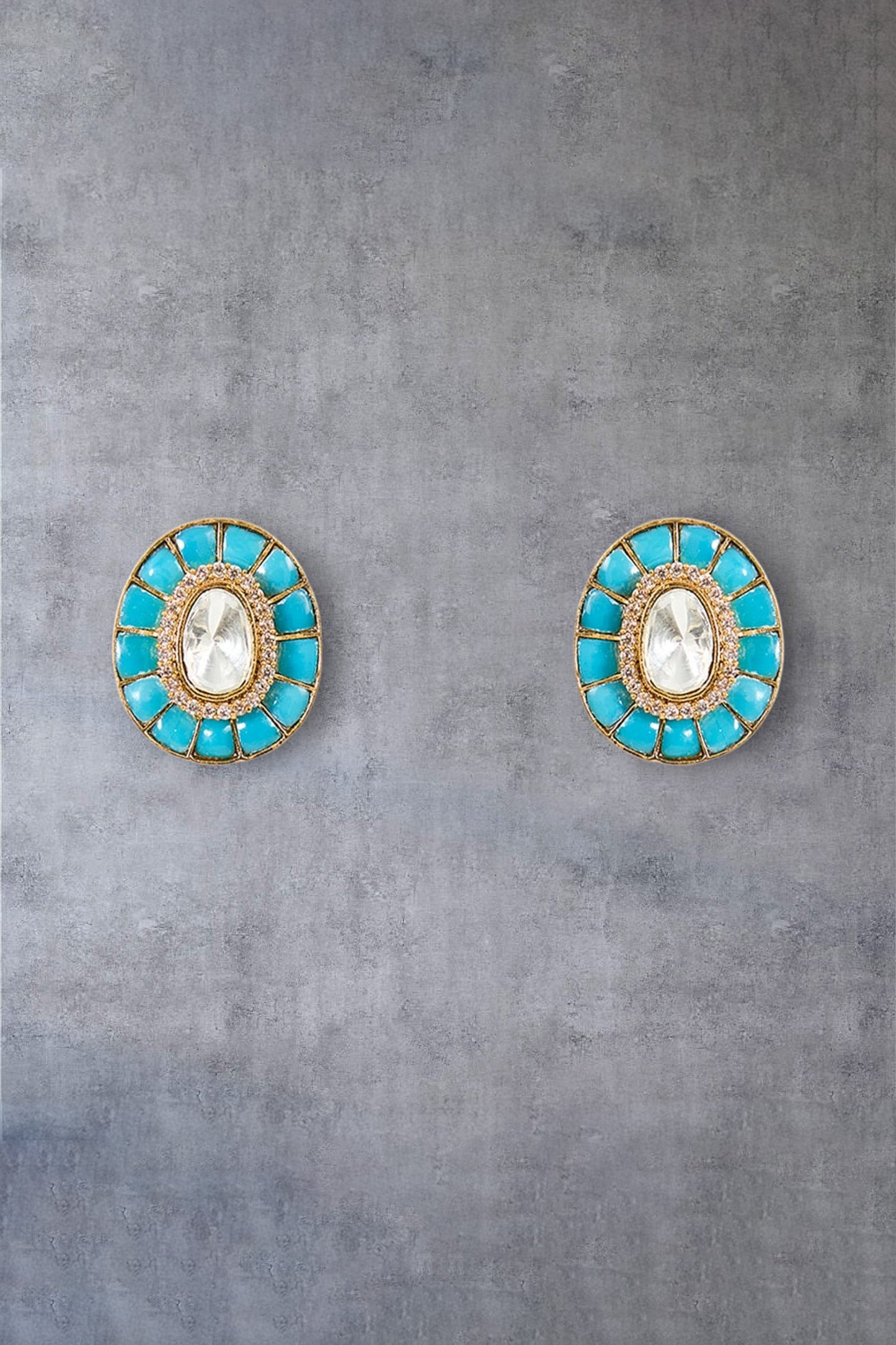 Turquoise Stone Necklace Set 