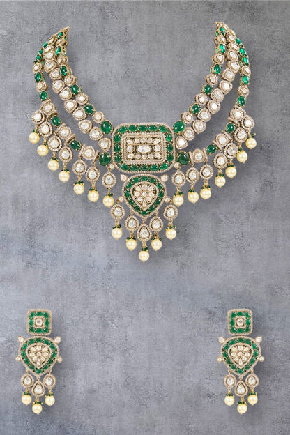 Gold-Plated Kundan Necklace Set 