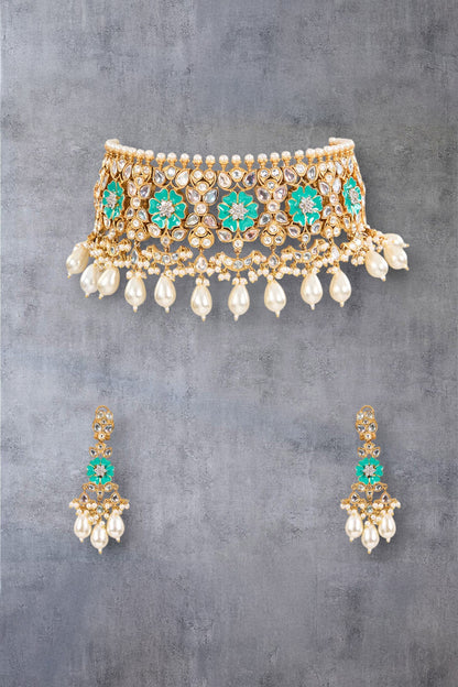 Kundan Choker Necklace Set 