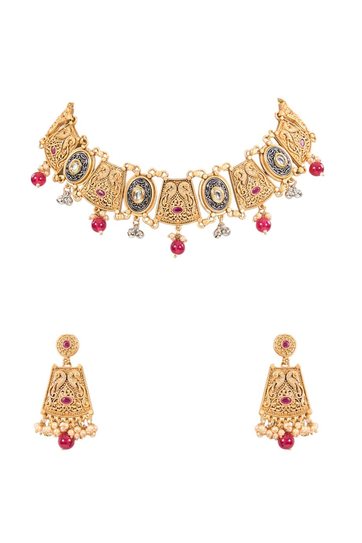 Gold-Plated Temple Necklace Set 