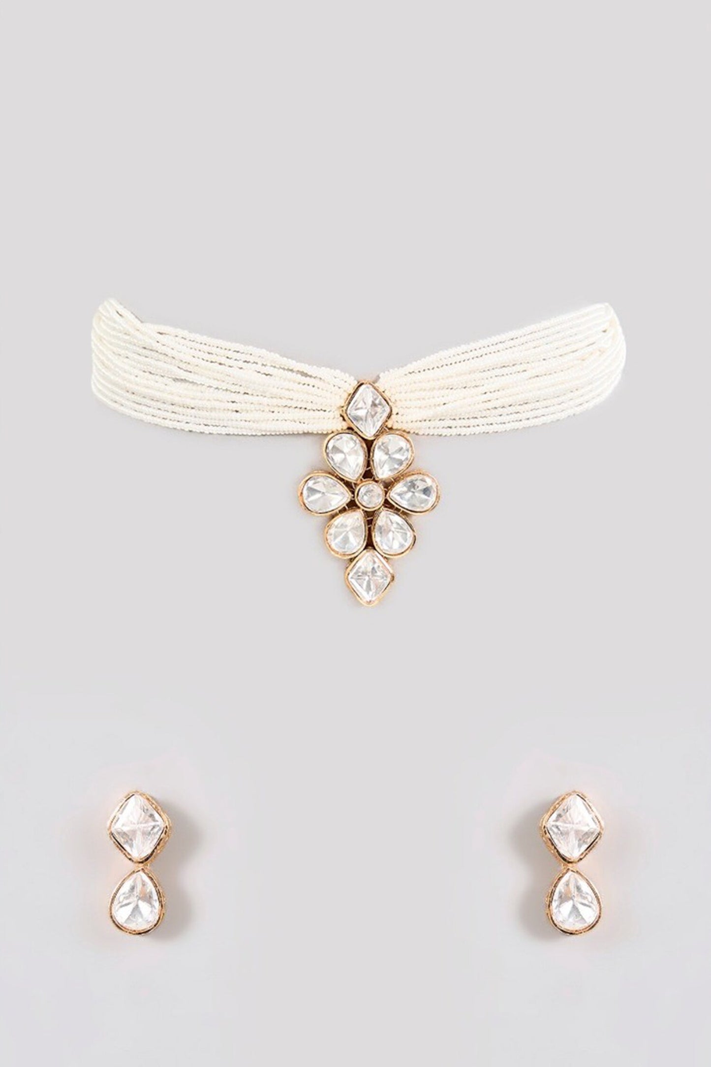 Pearl Embellished Choker Set 