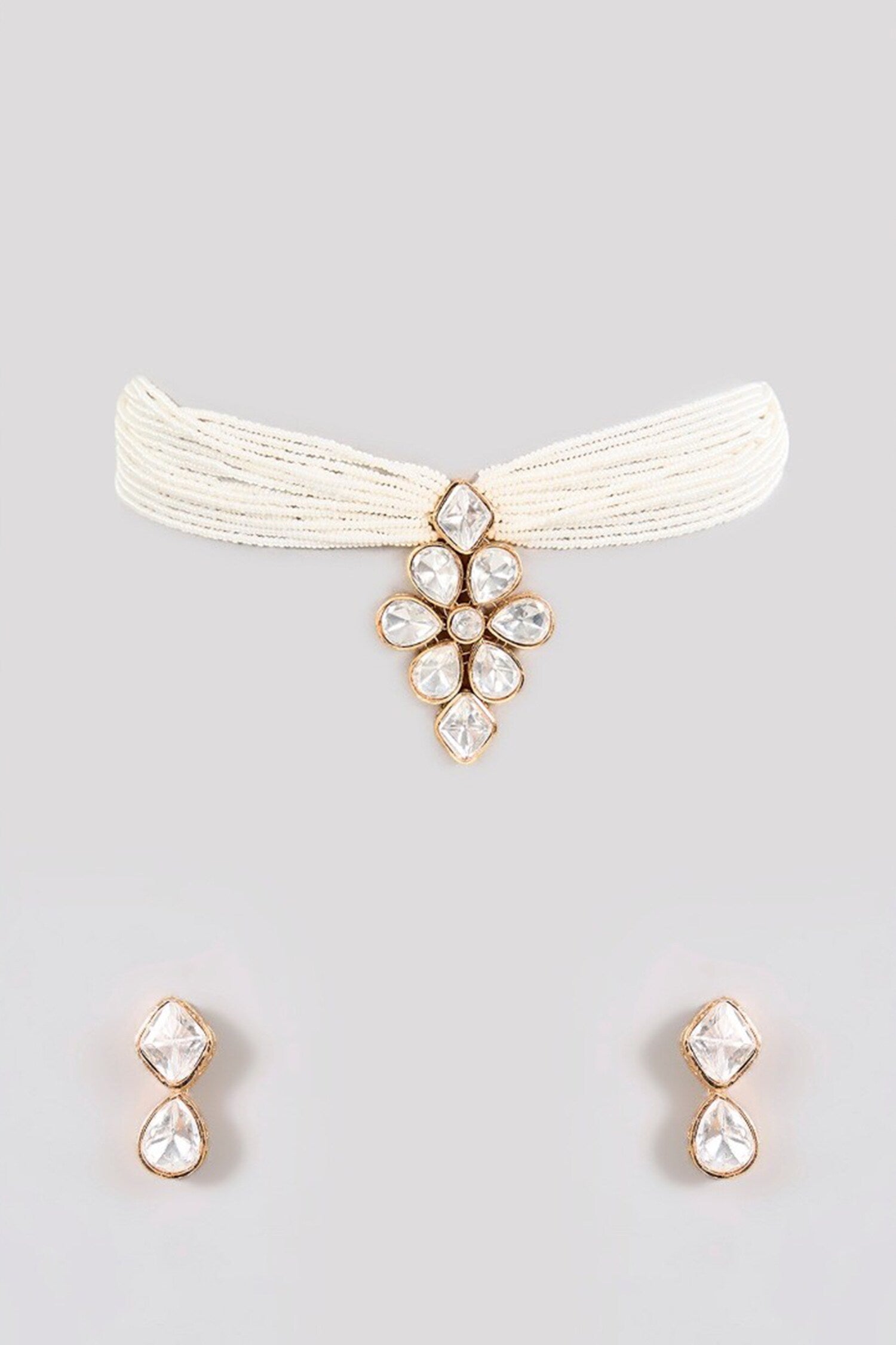 Pearl Embellished Choker Set 
