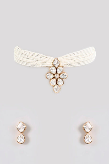 Pearl Embellished Choker Set 
