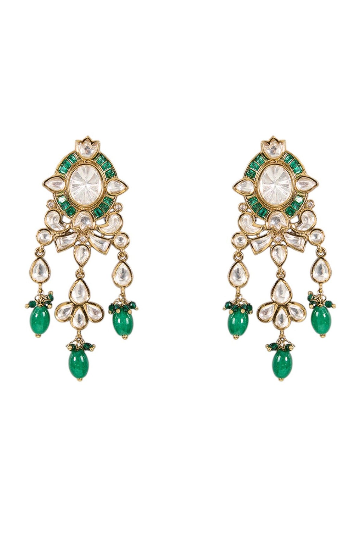 Emerald Green Kundan Choker Necklace Set 