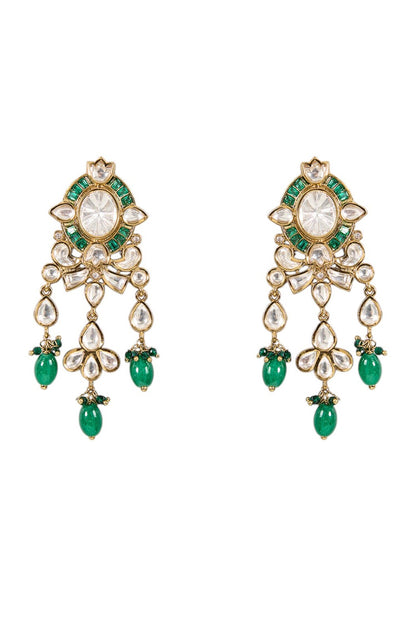 Emerald Green Kundan Choker Necklace Set 