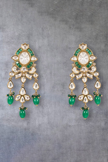 Emerald Green Kundan Choker Necklace Set 