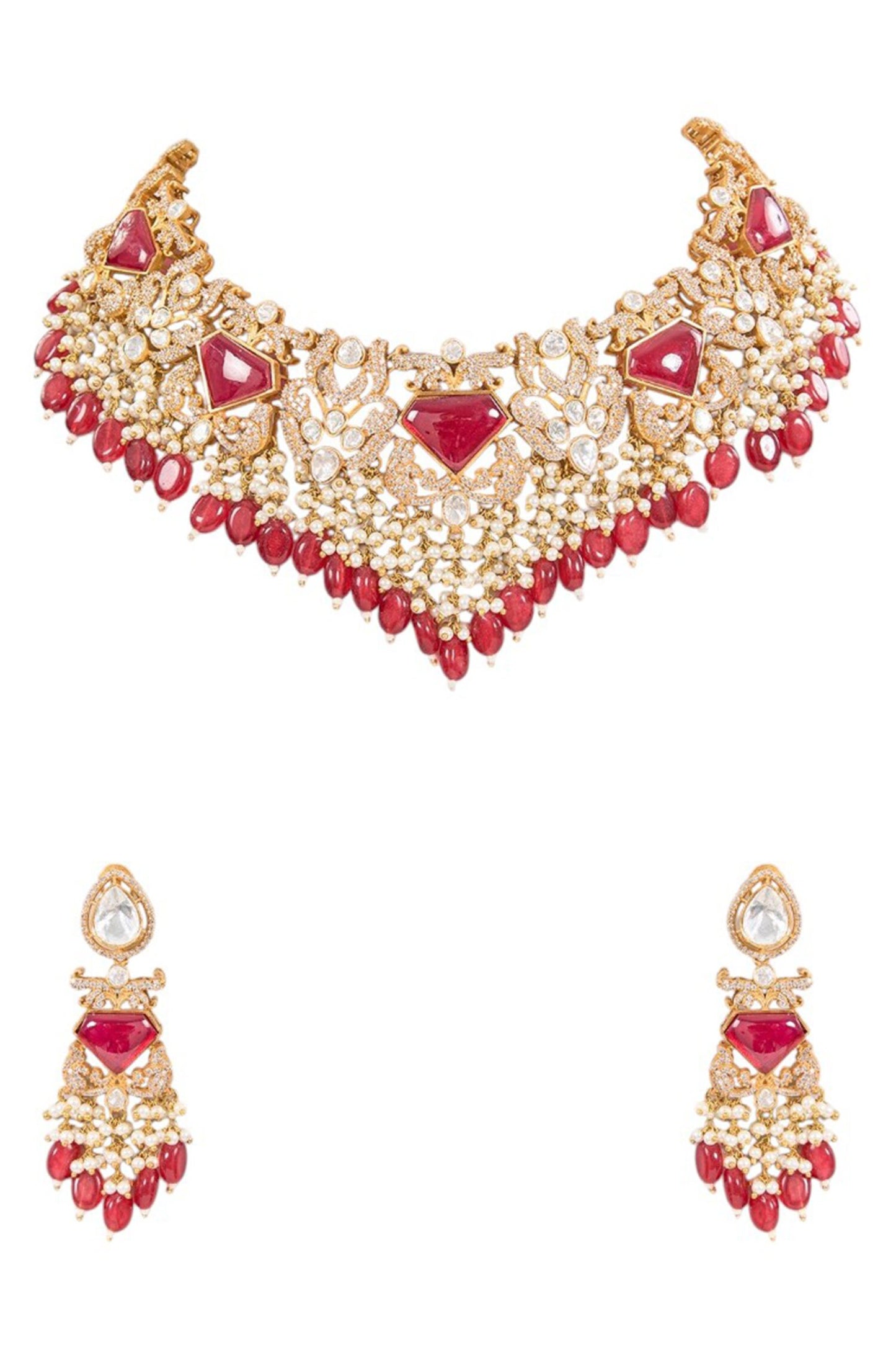 Kundan Work Necklace Set 