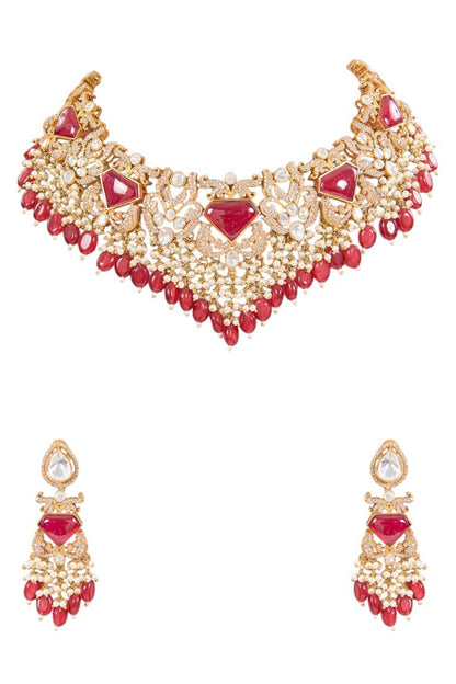 Kundan Work Necklace Set 