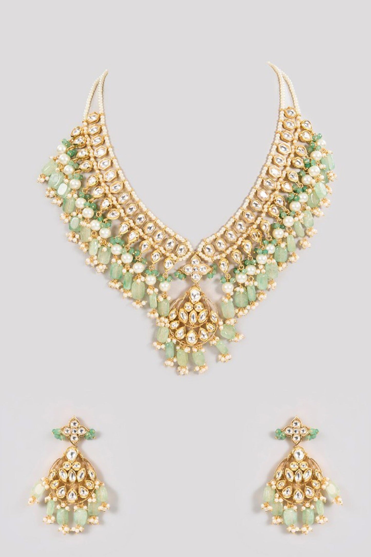 Kundan Embellished Necklace Set 