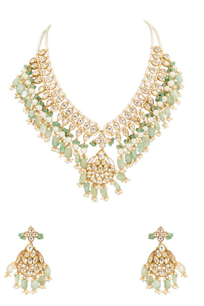 Kundan Embellished Necklace Set 