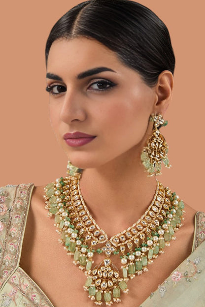 Kundan Embellished Necklace Set 
