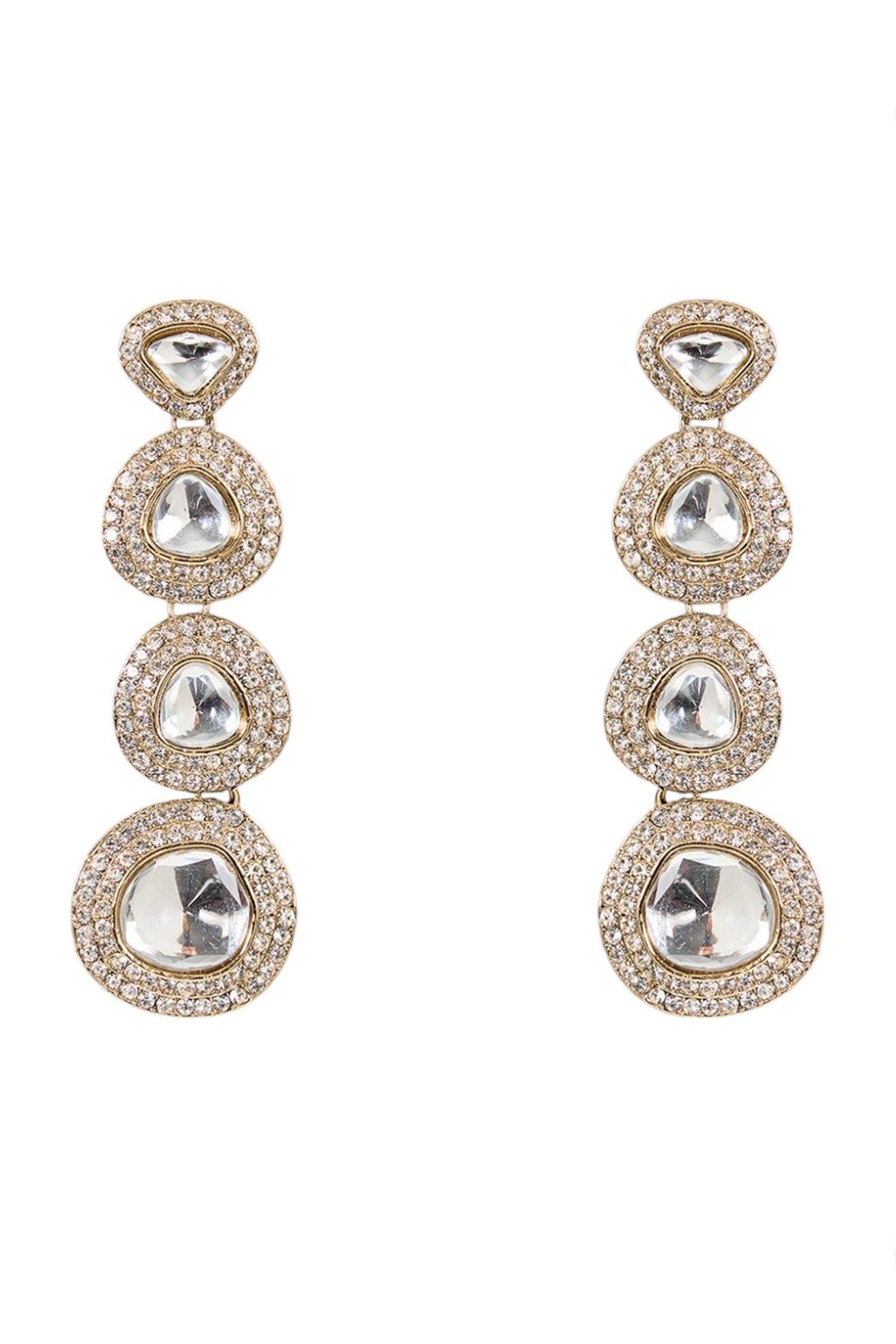 Kundan Mirror Drop Earrings 