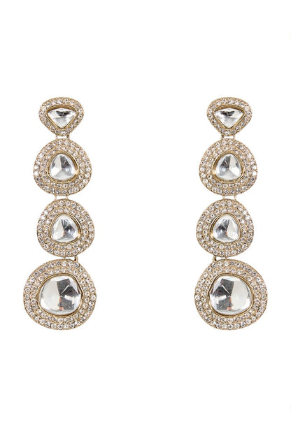 Kundan Mirror Drop Earrings 