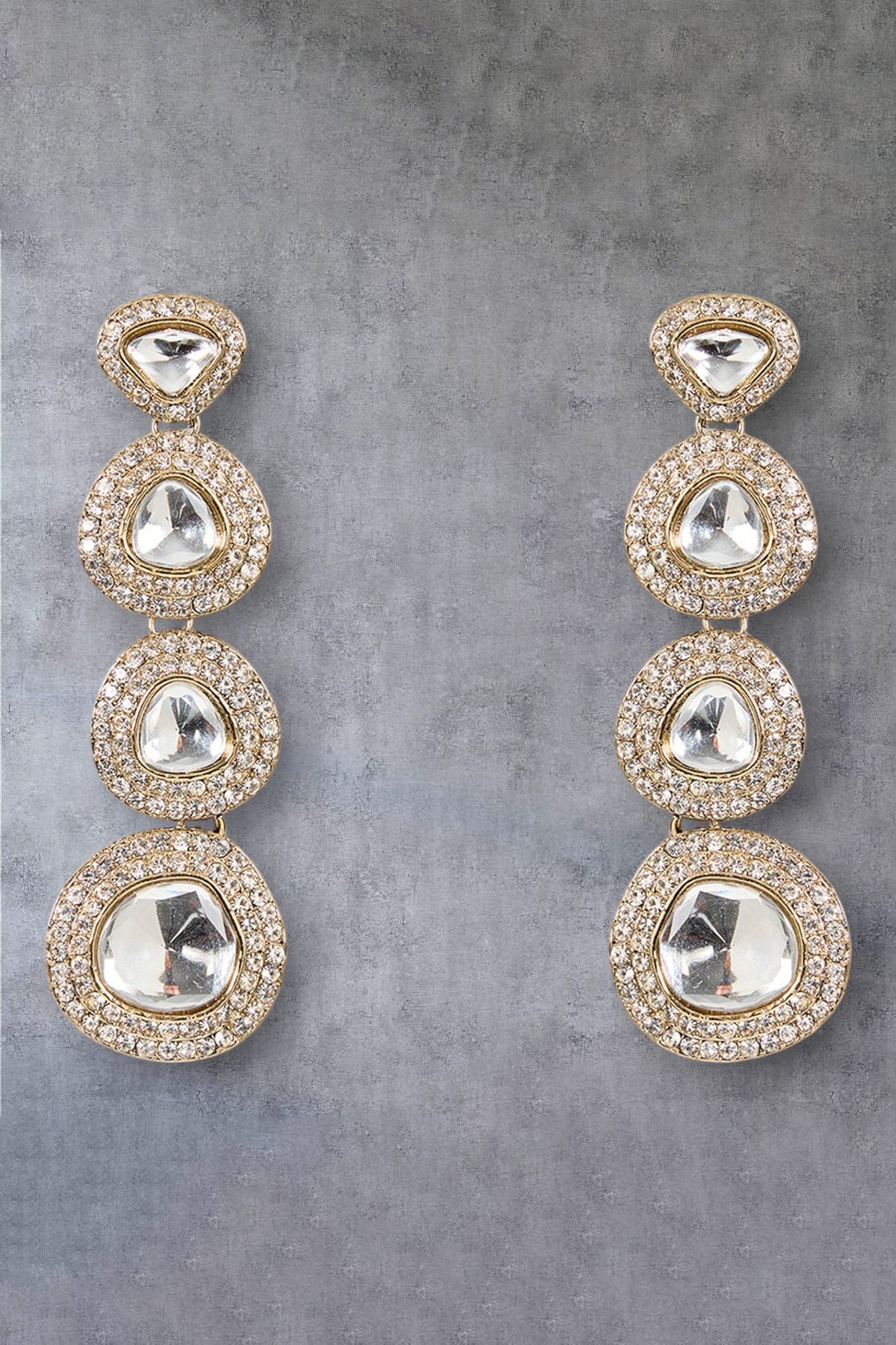 Kundan Mirror Drop Earrings 