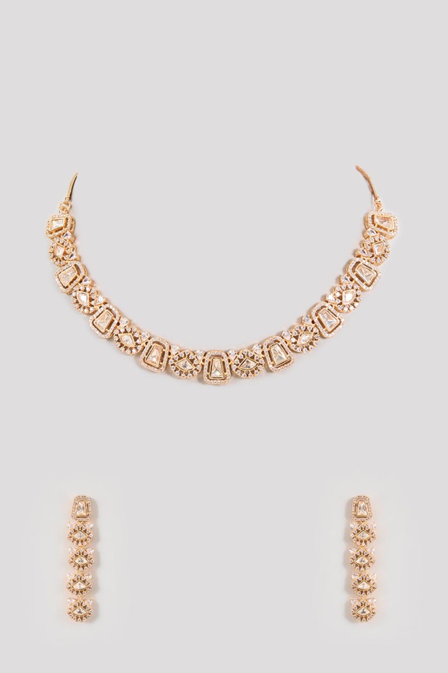 Diamond-Cut Stone Embellished Choker Set 